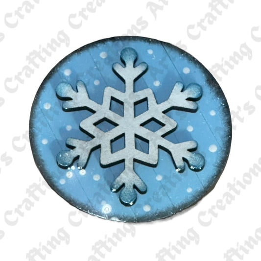 3" Round Insert - Snowflake - January