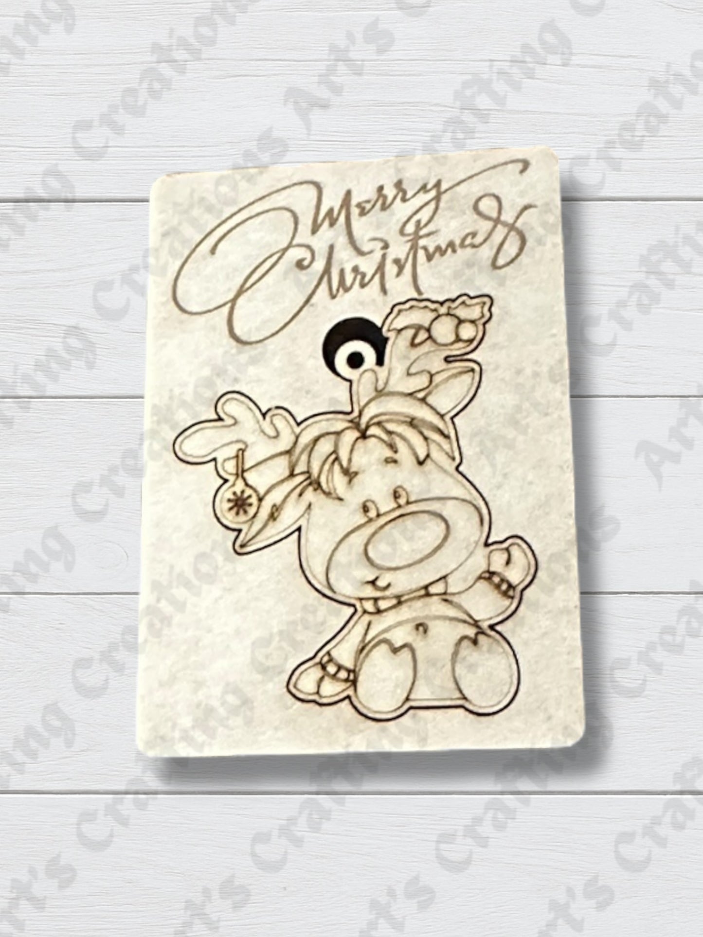 Reindeer Greeting Card Ornament