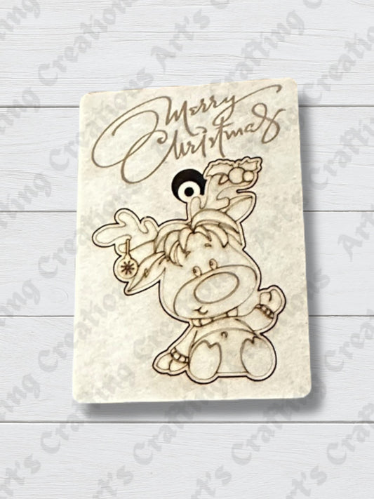 Reindeer Greeting Card Ornament