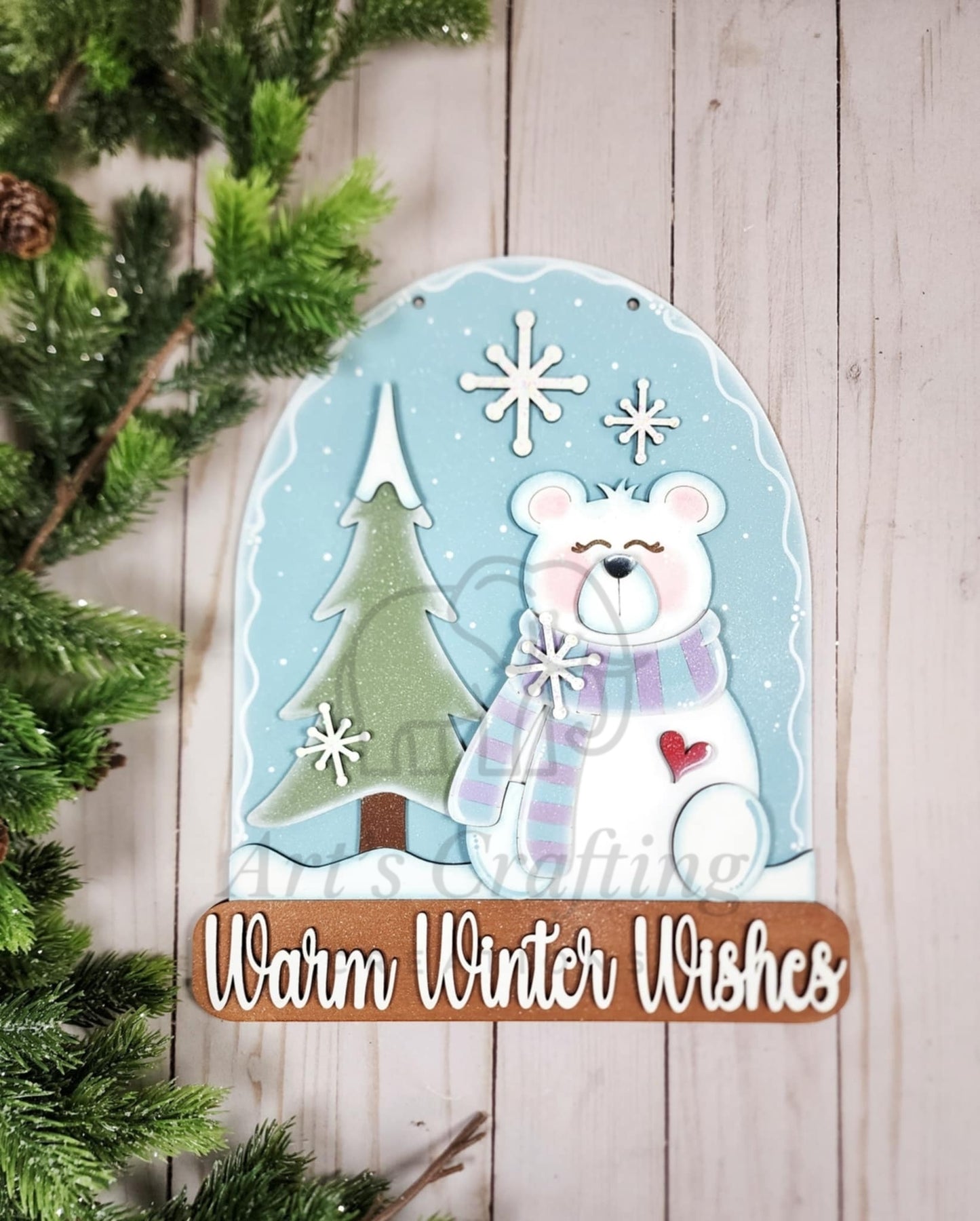 Warm Winter Wishes Hanging Sign