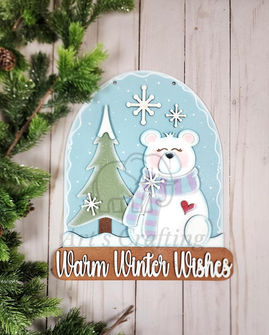 Warm Winter Wishes Hanging Sign