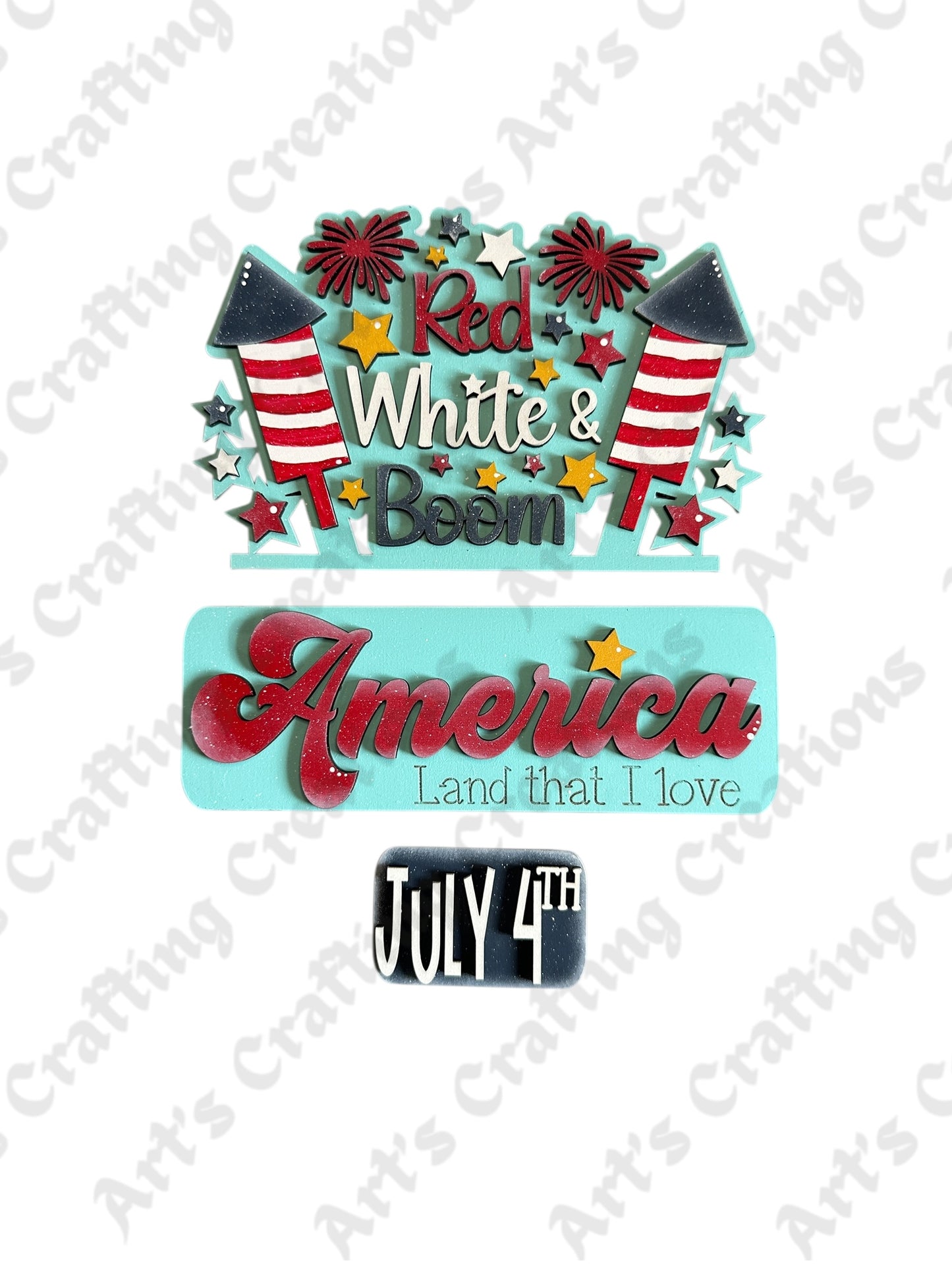 12" Interchangeable Insert - Red, White, and Boom