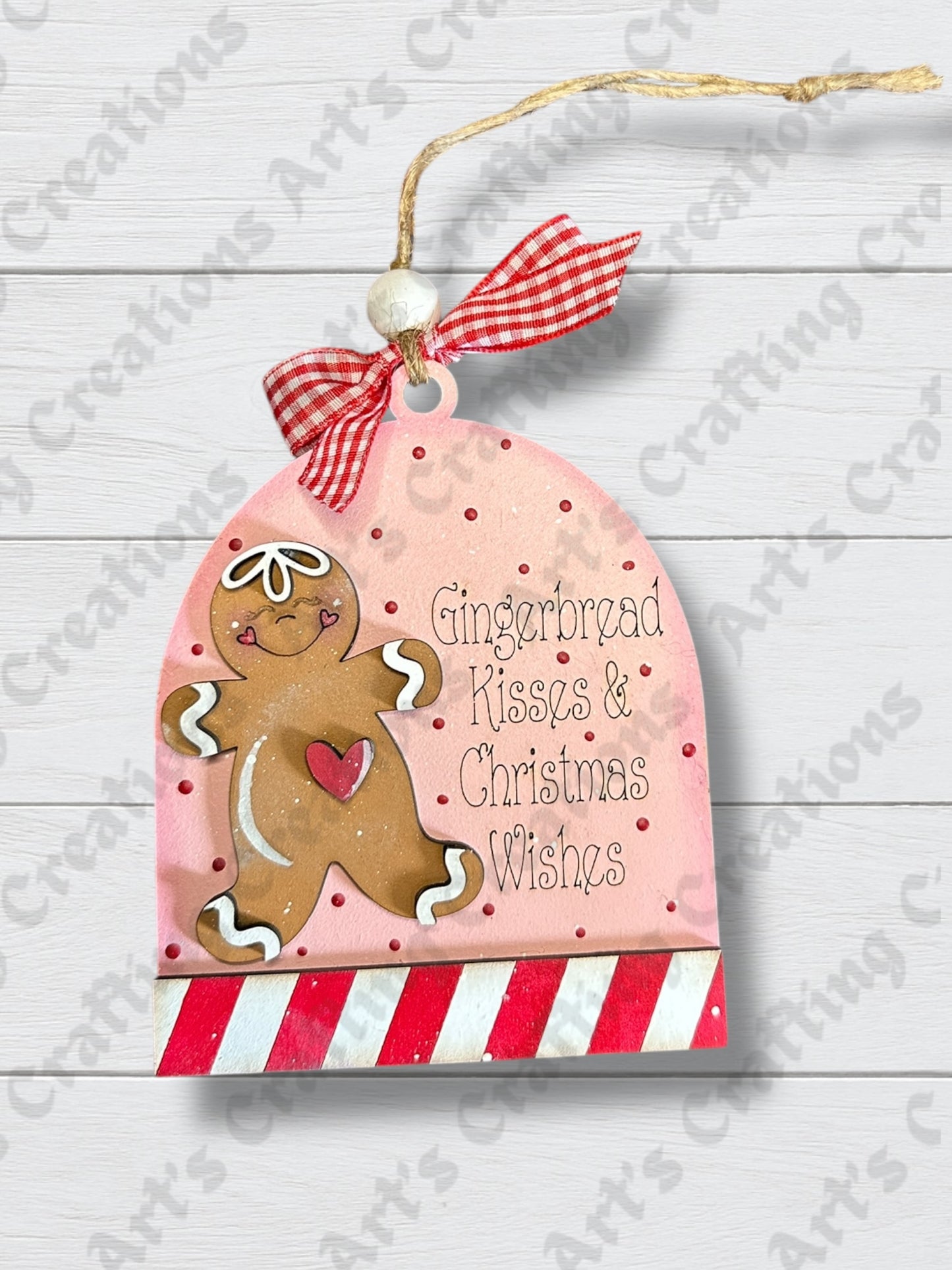 Gingerbread Kisses and Christmas Wishes Ornament