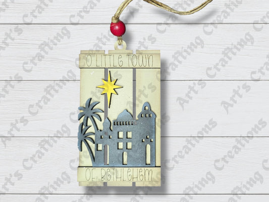 O'Little Town of Bethlehem Pallet Ornament