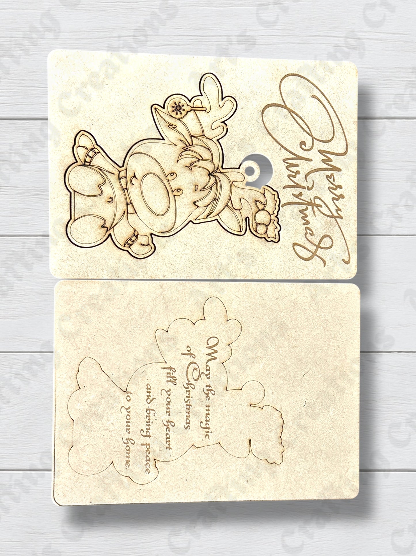 Reindeer Greeting Card Ornament