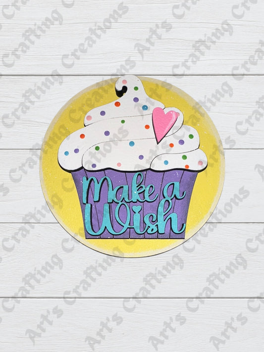 3" Round Insert - Make a Wish - Birthday