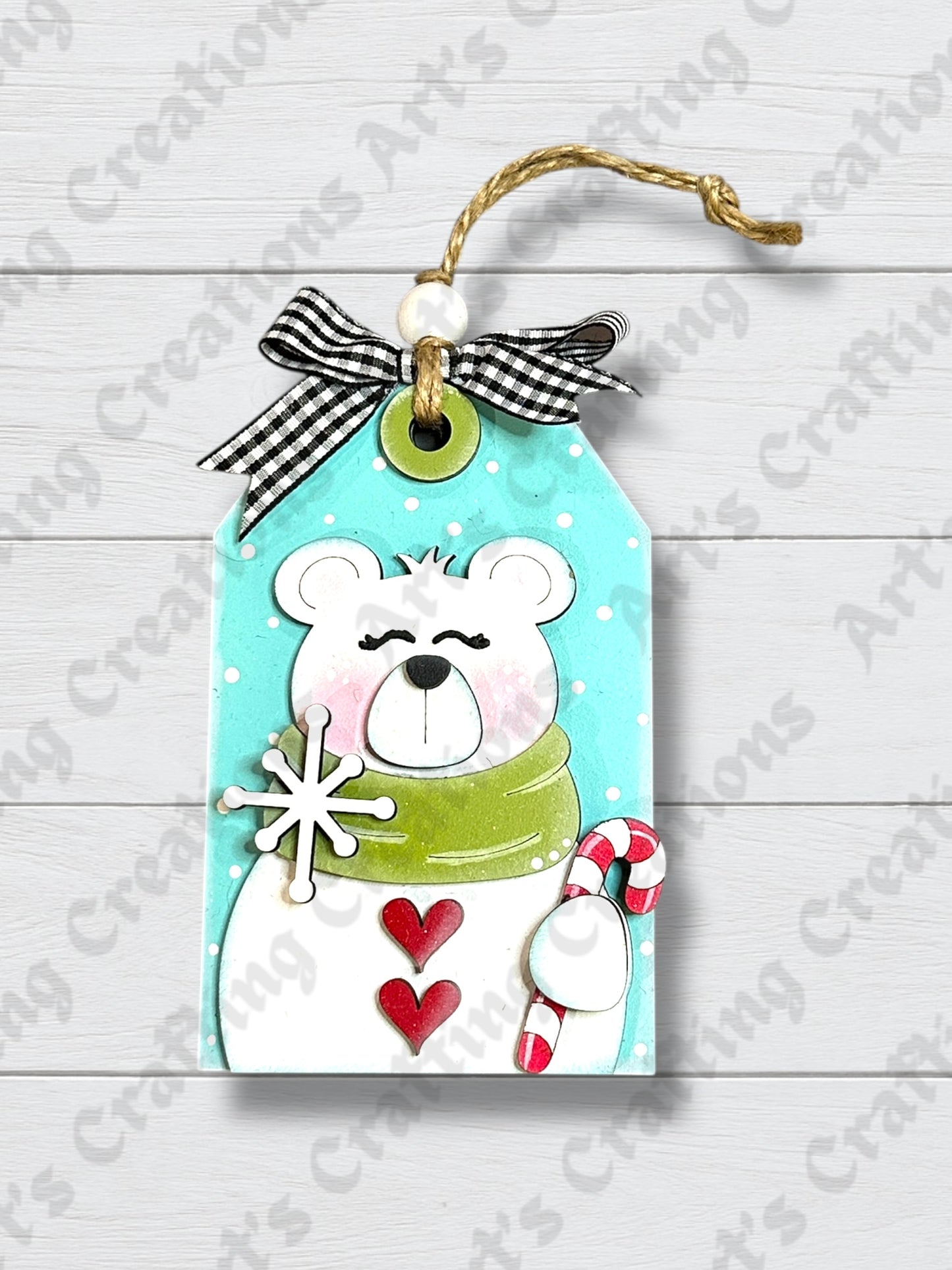 Polar Bear Tag Gift Card Holder Ornament