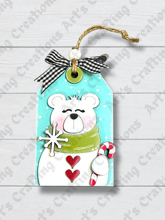 Polar Bear Tag Gift Card Holder Ornament