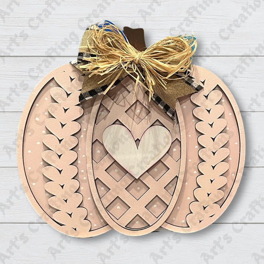 Pumpkin with Heart Shelf Sitter