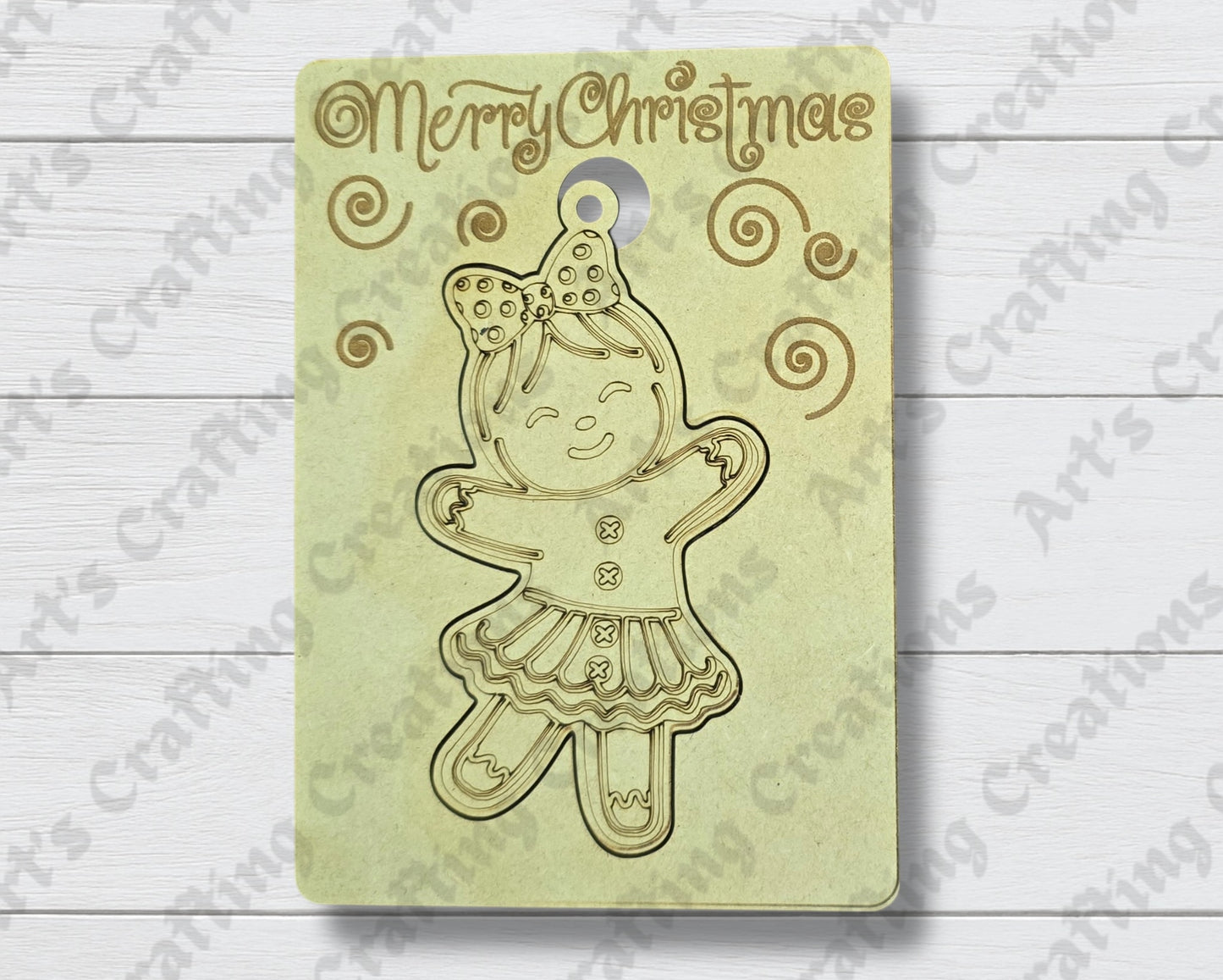 Gingerbread Girl Greeting Card Ornament