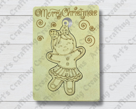 Gingerbread Girl Greeting Card Ornament