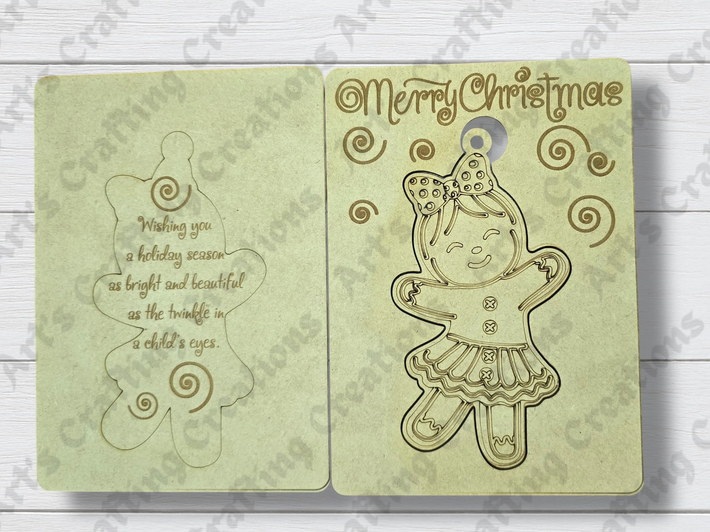 Gingerbread Girl Greeting Card Ornament