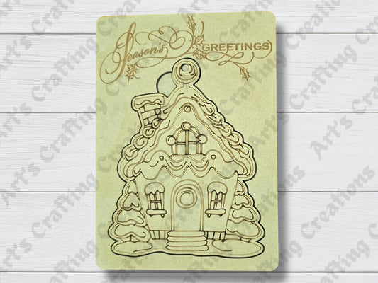 Gingerbread House Greeting Card Ornament