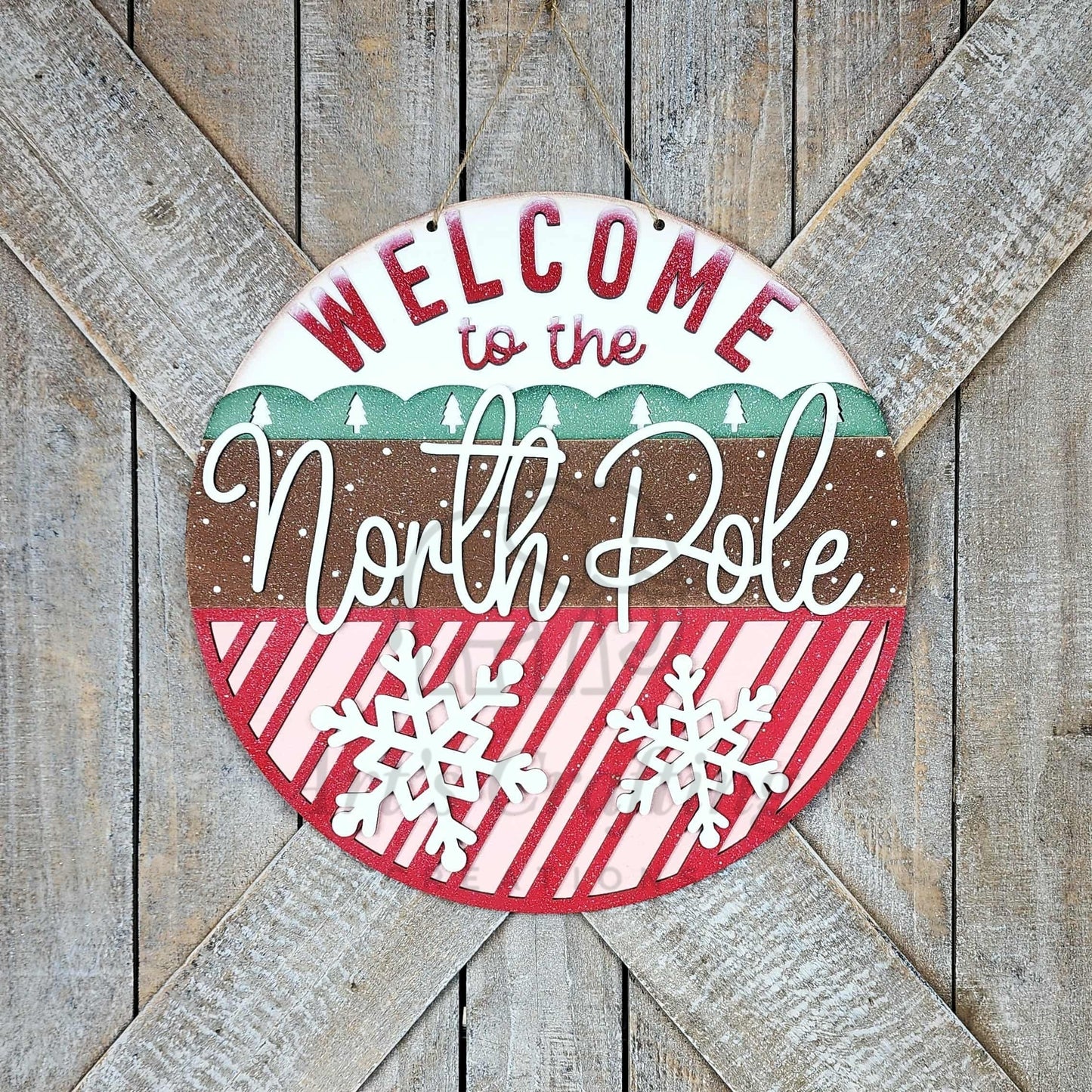Welcome to the North Pole Hanging Sign