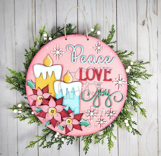 Peace Love Joy Hanging Sign