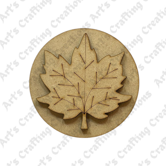 3" Round Insert - Fall Leaf September