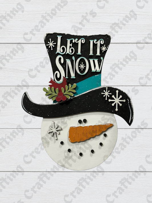 Let It Snow Snowman Door Hanger