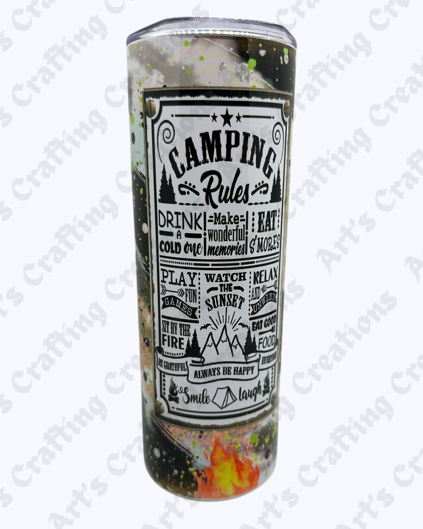 Camping Rules 20 oz Sublimation Tumbler