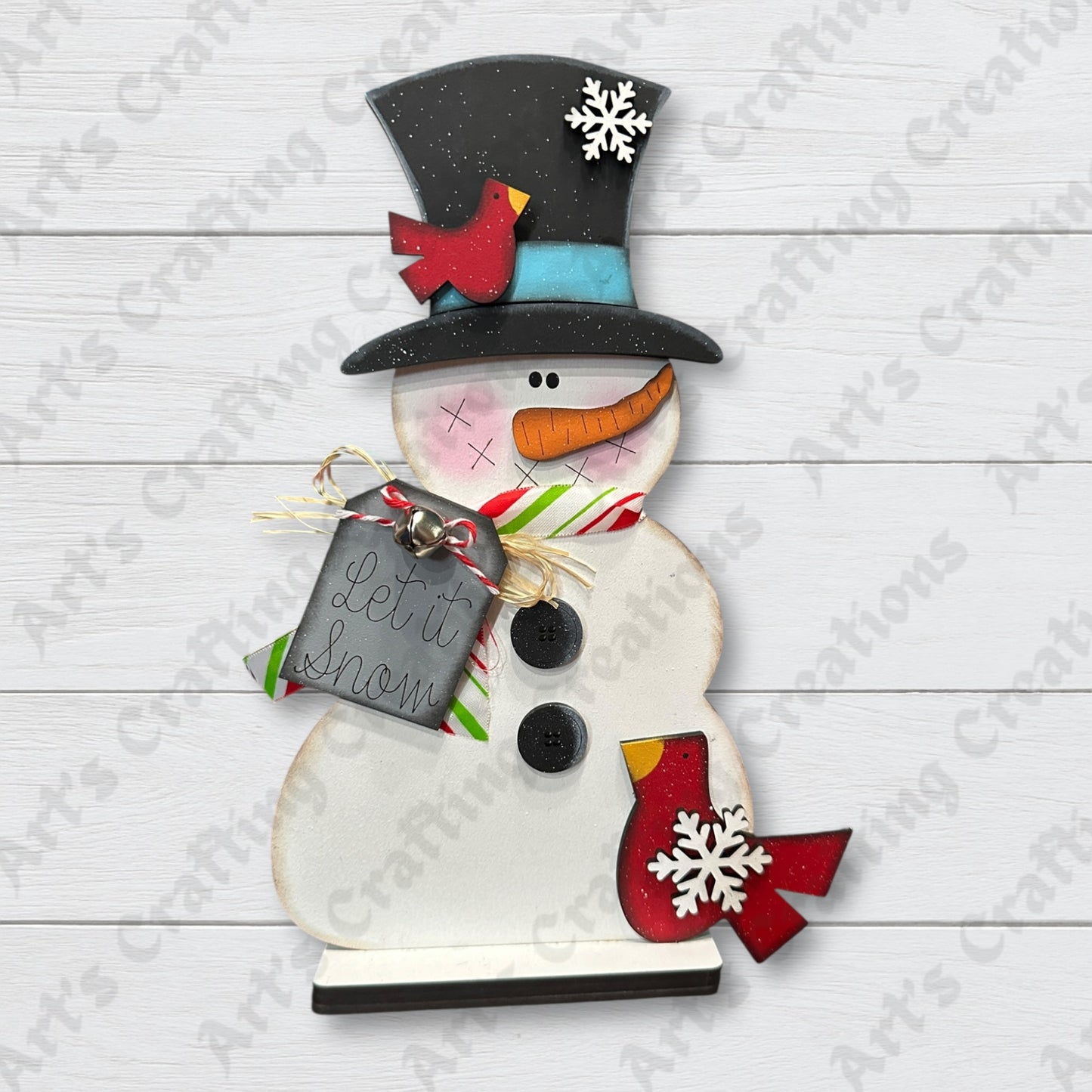 Snowman with Bird Shelf Sitter