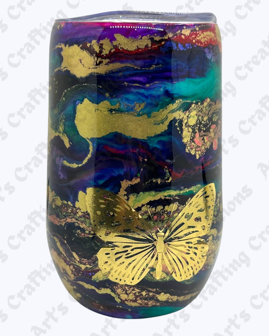 Butterfly Swirl 16 oz Wine Tumbler
