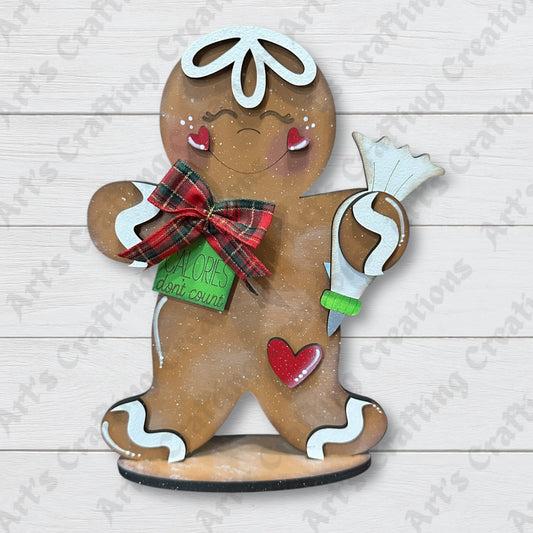 Calories Don't Count Gingerbread Man Shelf Sitter