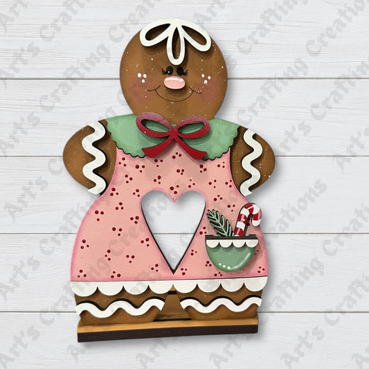 Gingerbread Girl Votive Candle Holder Shelf Sitter