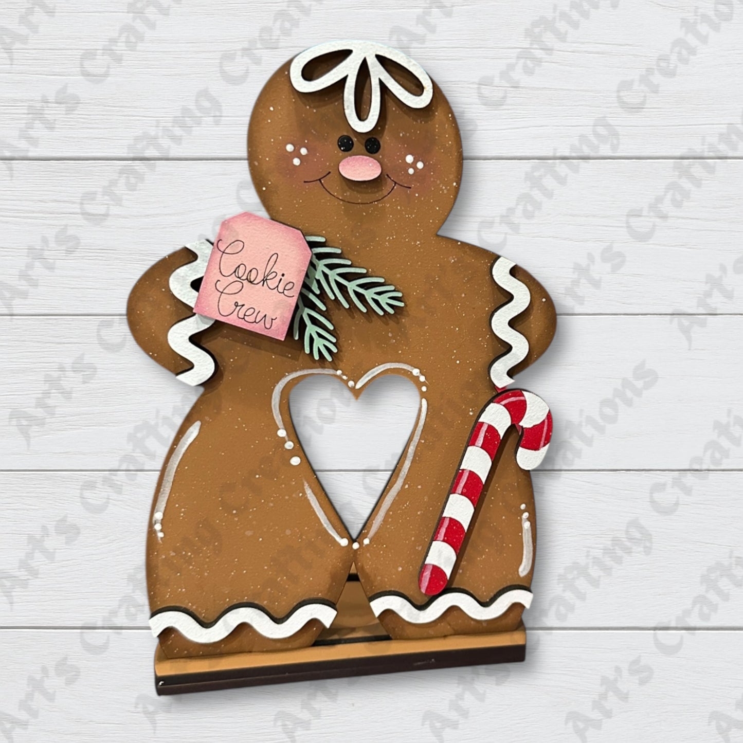 Gingerbread Votive CandyCane Shelf Sitter