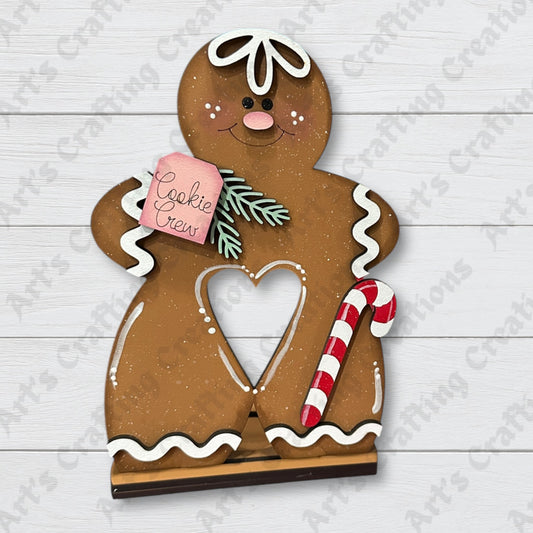 Gingerbread Votive CandyCane Shelf Sitter