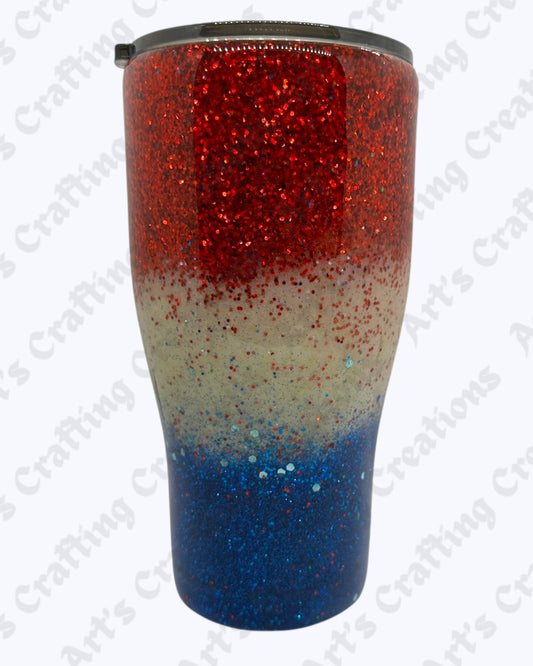 Patriotic Red/White/Blue 30 oz Tumbler