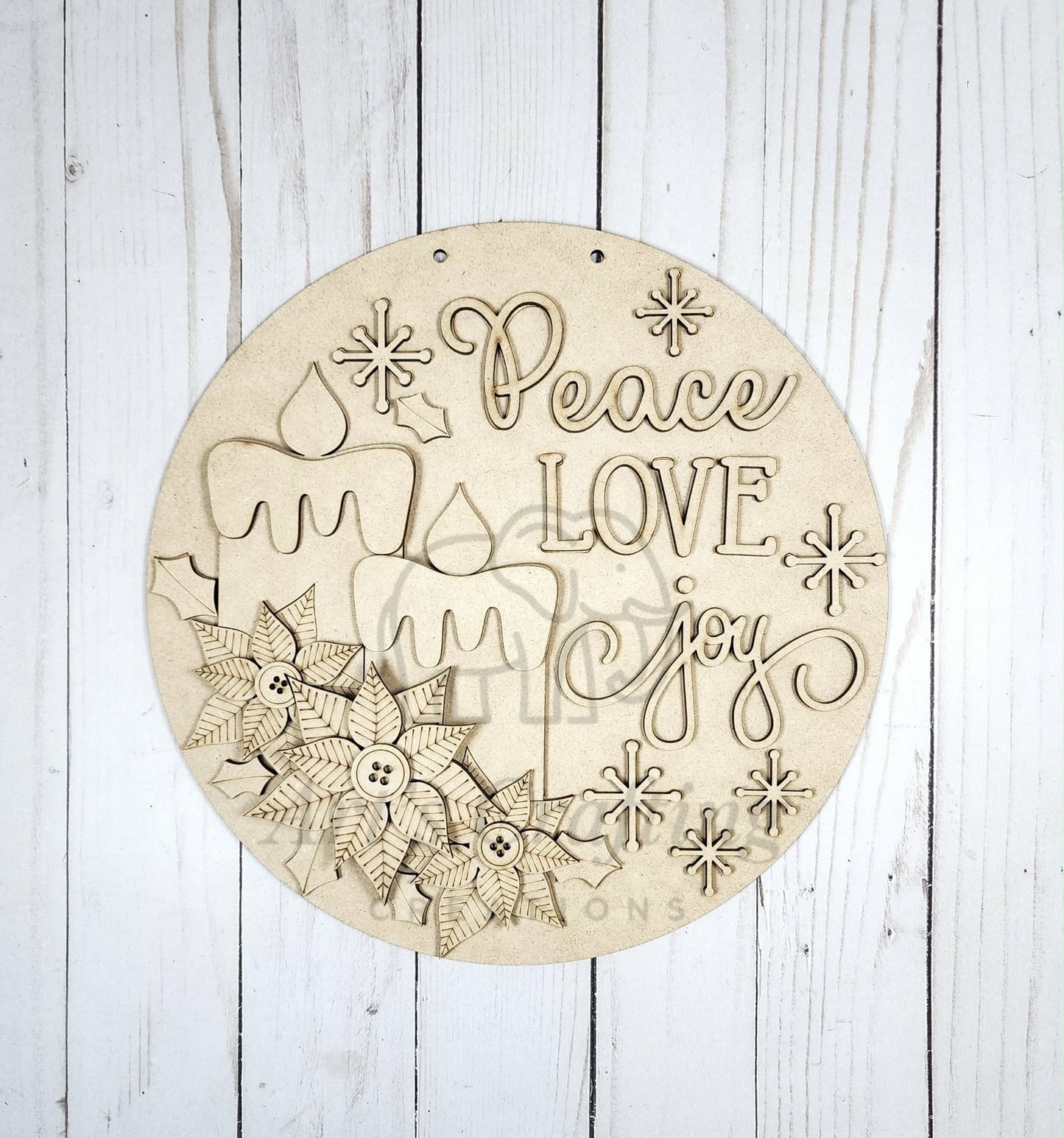 Peace Love Joy Hanging Sign