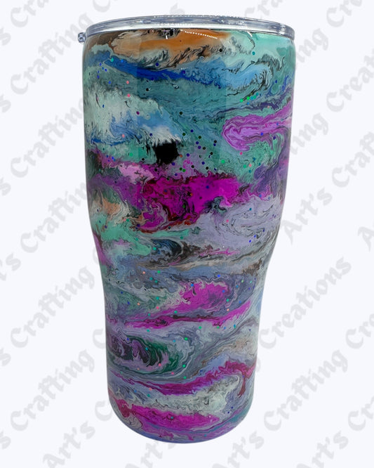 Purple/Mint/Pink Swirls 20 oz Tumbler