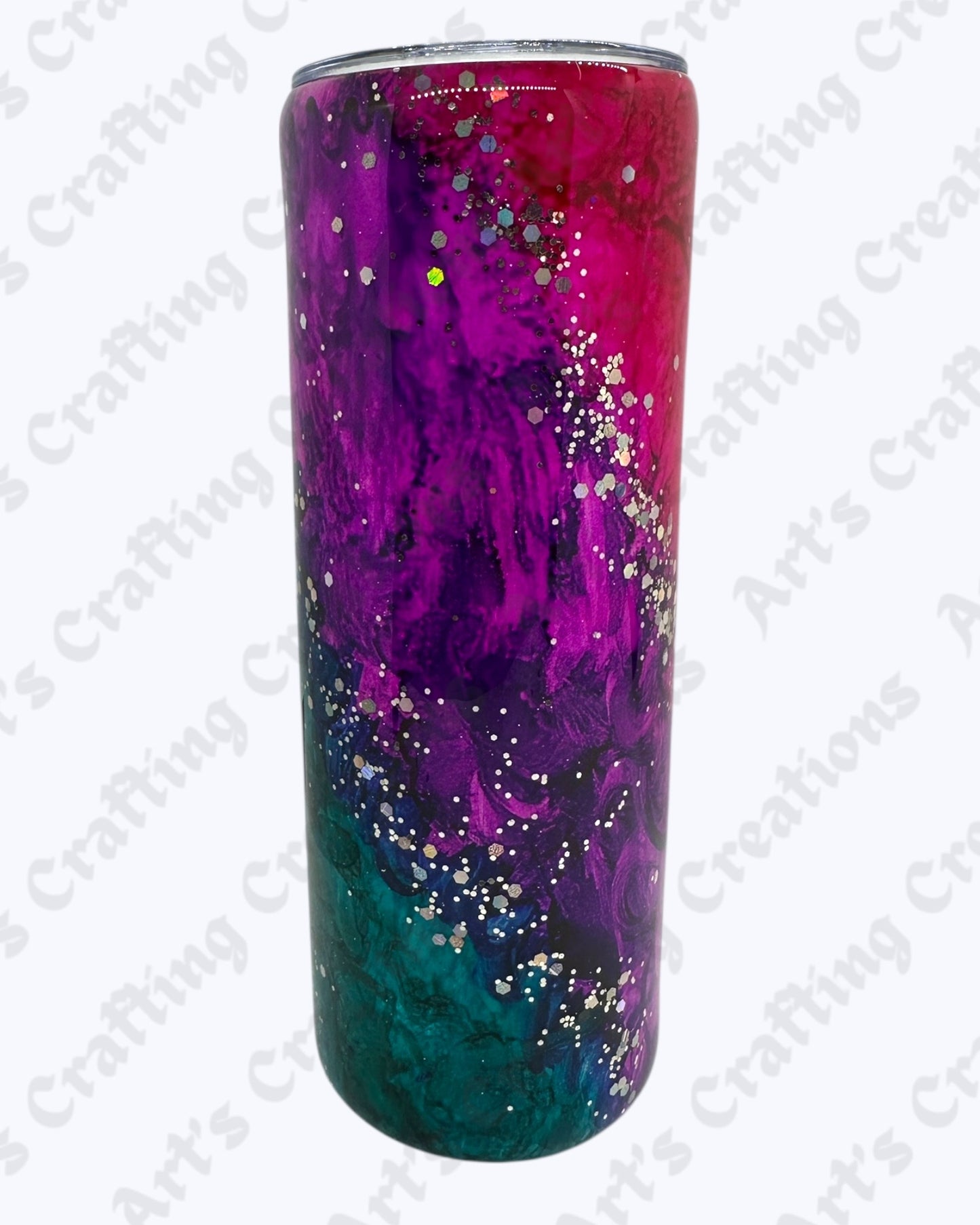 Blue/Green/Pink/Purple Ink Swirl 20 oz Tumbler