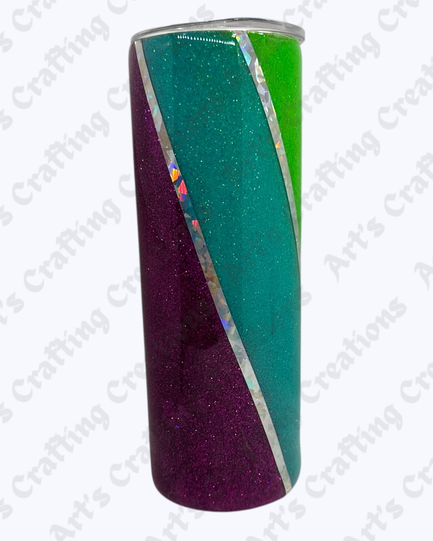 Pink/Purple/Blue/Green pin stripped 20 oz Tumbler