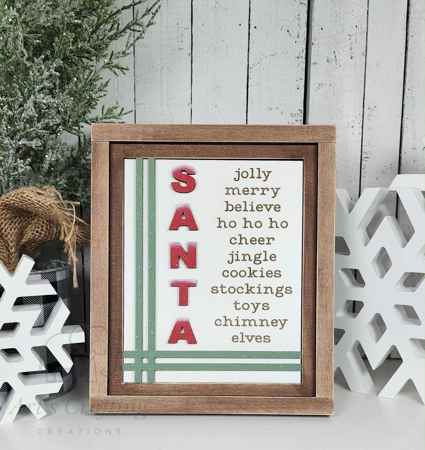 5x6 Interchangeable Insert  - Santa Words
