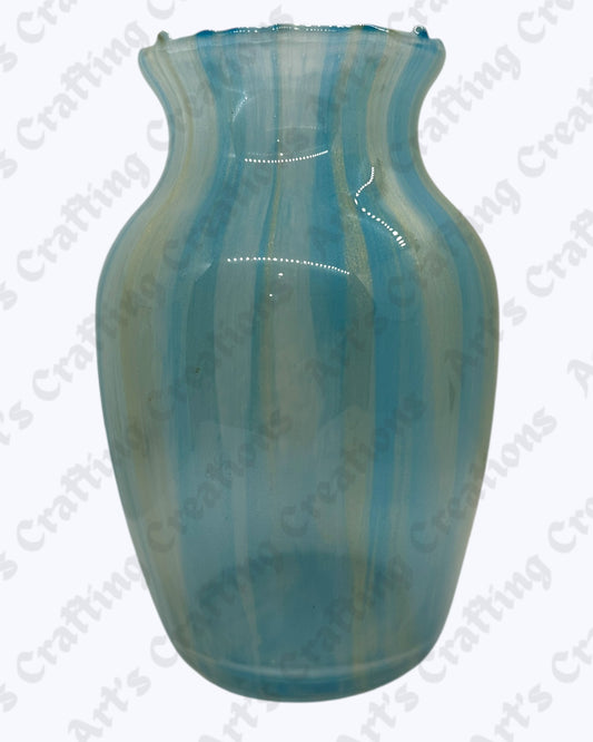 Blue/White/Gold Transparent Vase