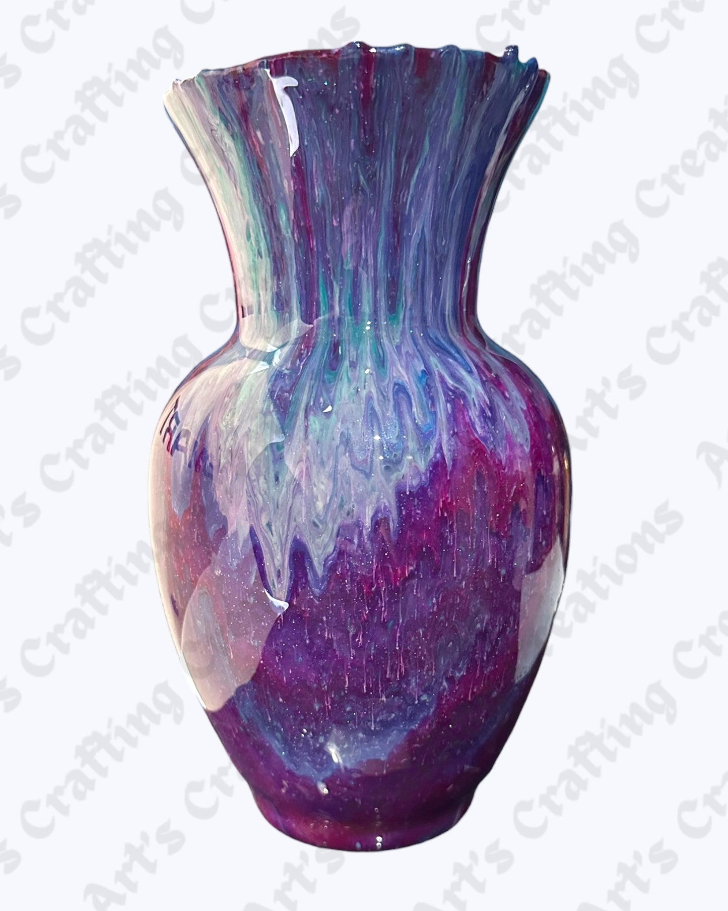 Purple, Blue, White Swirl  Vase