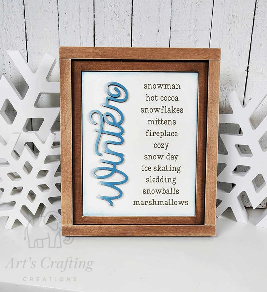 5x6 Interchangeable Insert  - Winter Word