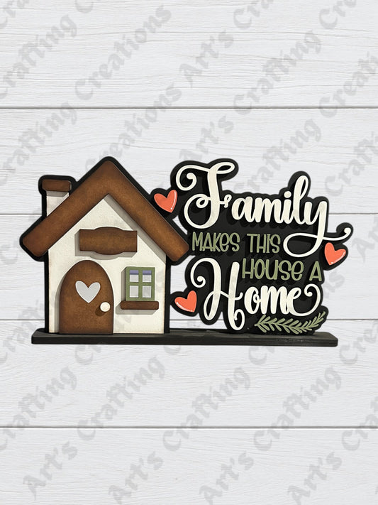 Family Makes this House a home Votive Candle Holder Shelf Sitter