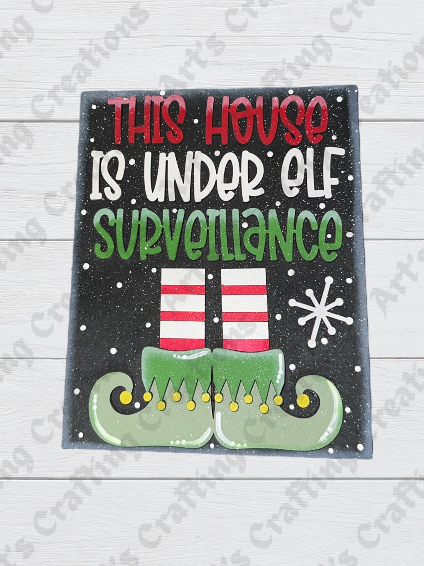 5x6 Interchangeable Insert  - This house is under elf surveillance