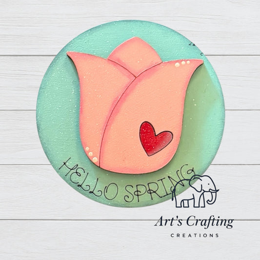 3" Round Insert - Hello Spring Tulip - April