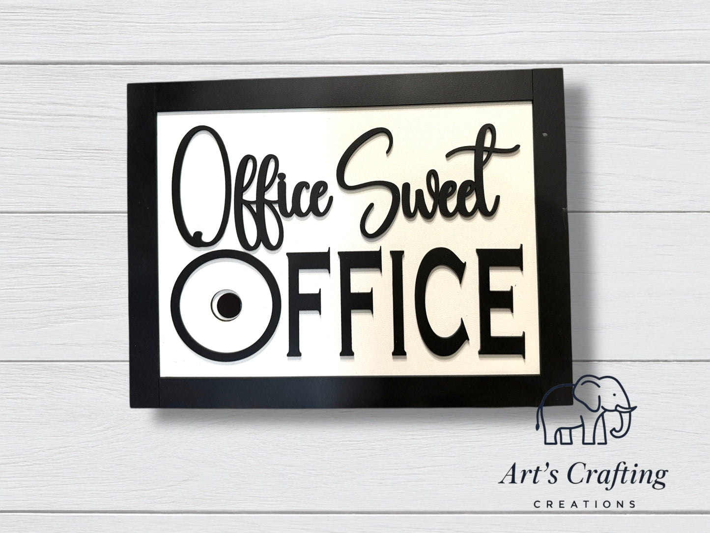 3" Round Interchangeable Base - Framed Office Sweet Office Sign