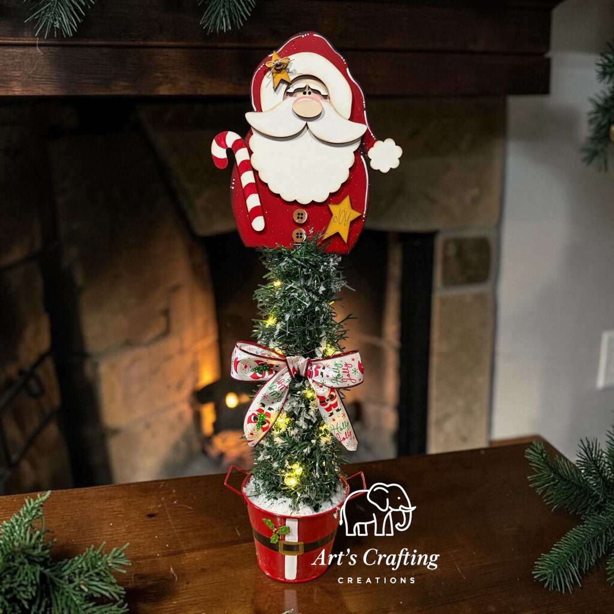 Santa's Merry Little Tree - Lighted Christmas Tabletop Decor