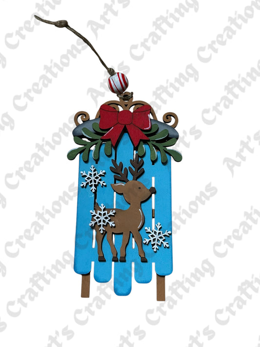 Reindeer with Sled Ornament