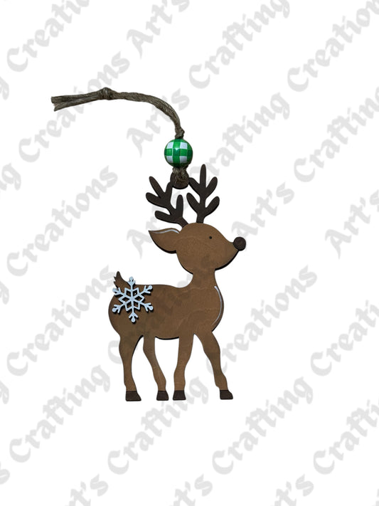 Reindeer with Snowflake Ornament