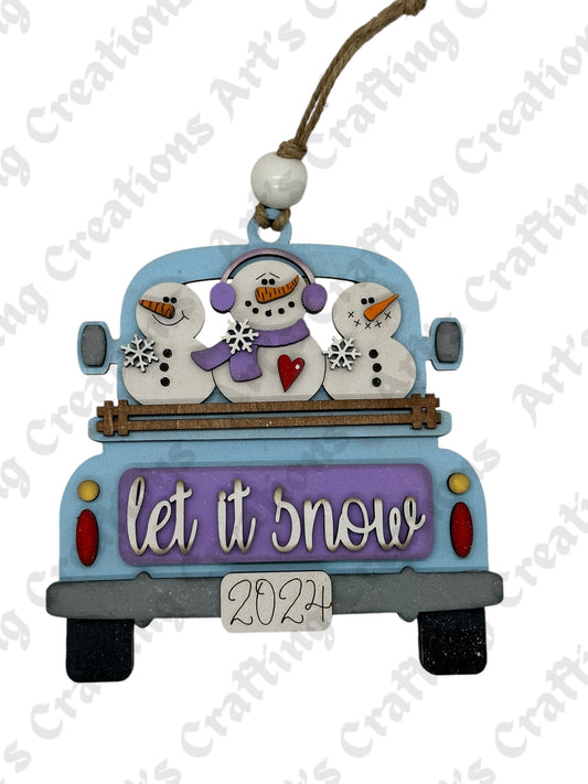Let is Snow Truck Gift Card Holder Ornament
